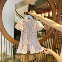 hanfu girls dress cheongsam summer chinese style clothes childrens new costume skirt baby princess chiffon dress