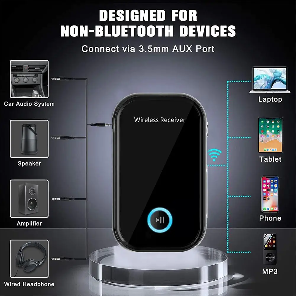 

3.5mm Car Wireless Bluetooth-compatible Audio Receiver Adapter Bt-15 Receiver