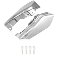 motorcycle chrome heat shield mid frame air deflector cover for touring electra glide street road glide 1997 2013