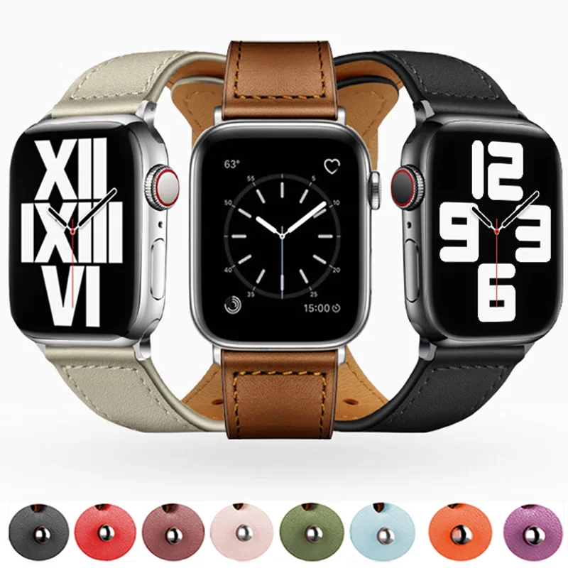 

Strap For Apple Watch Leather Band 44mm 40mm 49mm 41mm 45mm 42mm 38mm Wristband Correa Bracelet iWatch ultra series 8 5 6 SE 7 3
