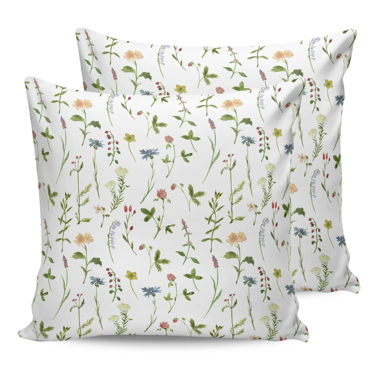 

2PCS Pillowcases Flower Garden Herb Cushion Cover Home Bedding Living Room Decorative Couch Throw Pillow Case