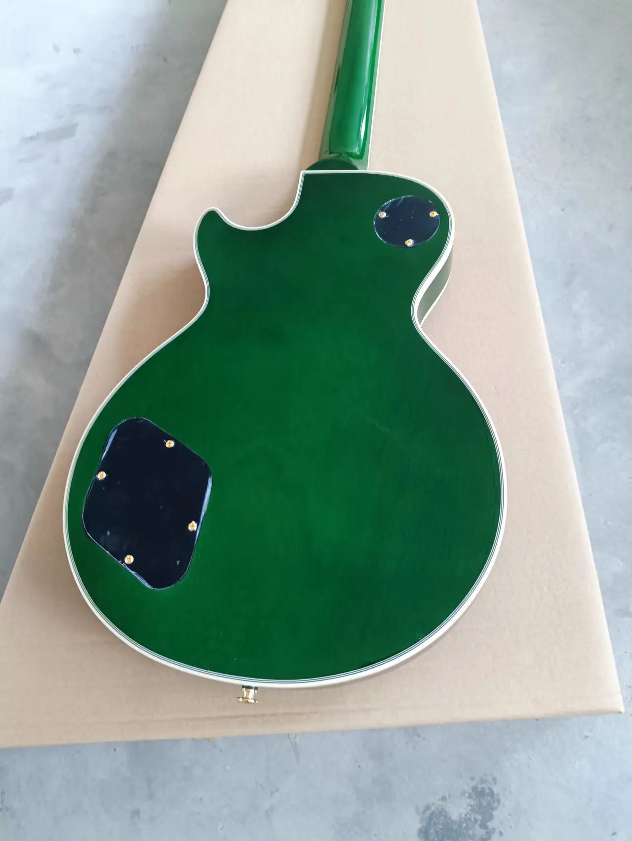 Обновленная пользовательский магазин lp электрическая гитара Green Burst Qulit Maple Top Chrome