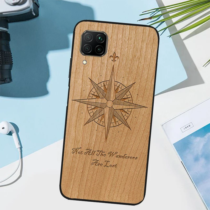 Фото Чехол с леопардовым принтом и компасом из дерева для Huawei Nova 7i 8i 3i 11i 12i 9 10 SE Y73 Y90 Y70 Y72 Y61 Y91 P30 P40 Lite P60 Pro №3