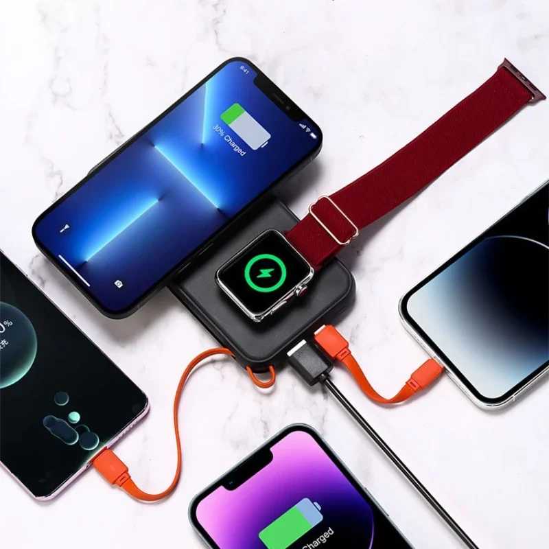Магнитный беспроводной аккумулятор емкостью 10000 мАч с кабелем для Apple Watch