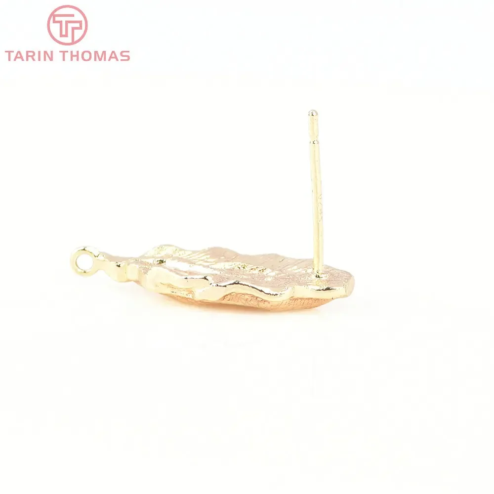 (8190) 6 шт. 9x21 мм 24-каратное золото цвет латунь нерегулярные ретро серьги-гвоздики