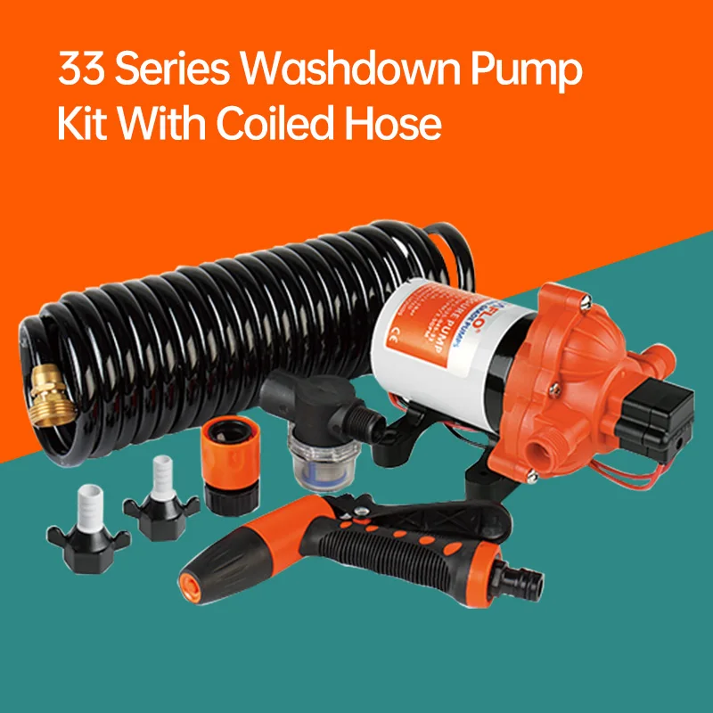 SEAFLO 33 Series Washdown Pump Kit With Coiled Hose 70PSI 12V/24V Marine Boat Accessories Showers for RV Caravan