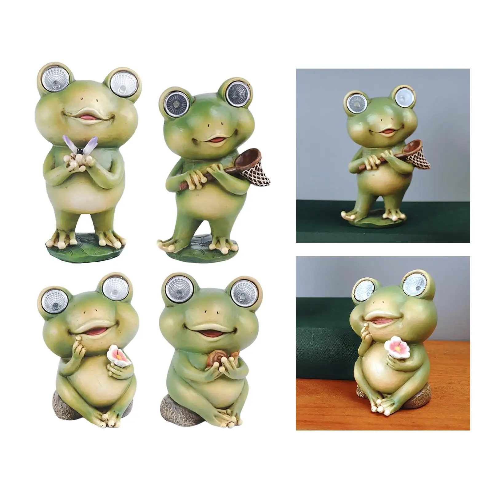 

Solar Garden Light Lawn LED Lights Cartoon Frog Statue for Patio Garden Lawn