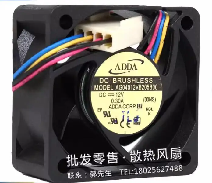 4-проводной вентилятор охлаждения сервера ADDA AG04012VB205B00 DC 12 В 0 30a 40x40x10 мм