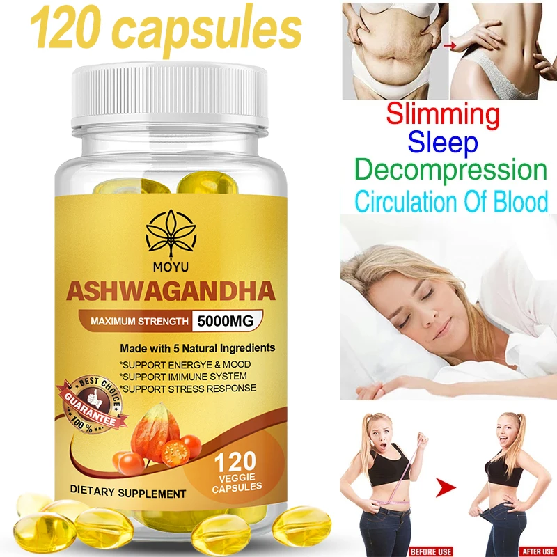 

Капсулы Ashwagandha для снятия стресса, тревоги, сна, поддержки настроения, эпинефрин щитовидной железы, энергетическая добавка и управление весом