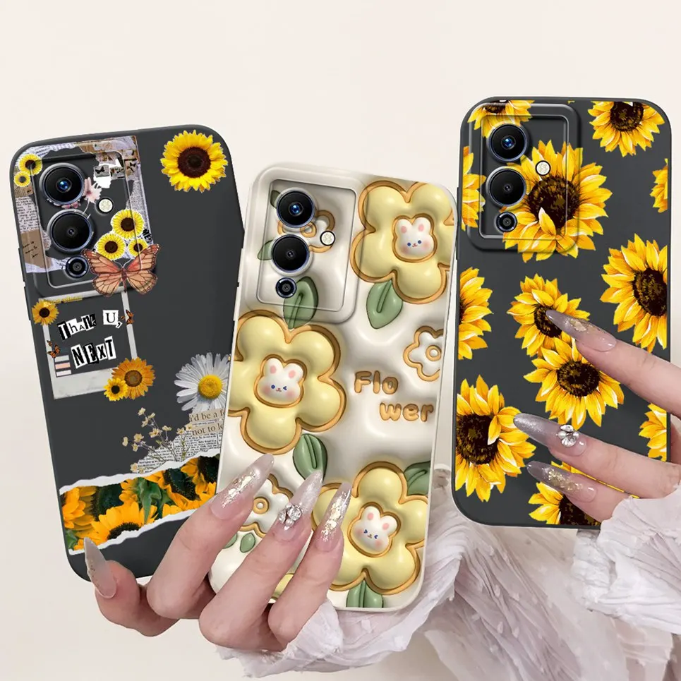 For Note 12 Pro 5G Inifinix Back Cover Infinix Note12 12Pro X671B Funda Flower Butterfly Women Fashion Phone Case Soft Silicone