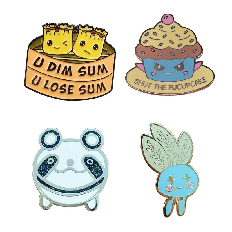 

Cook Delicious Food Metal Enamel Brooch Funny Cake Dumpling Lapel Badge Denim Jacket Backpack Pin Decoration Children Gifts