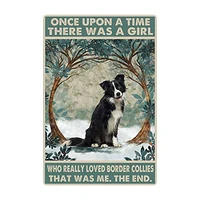 dog tin sign border collie in the snow poster bar hotel art wall decoration plaque 8 inch x 12 inch metal decor beagle