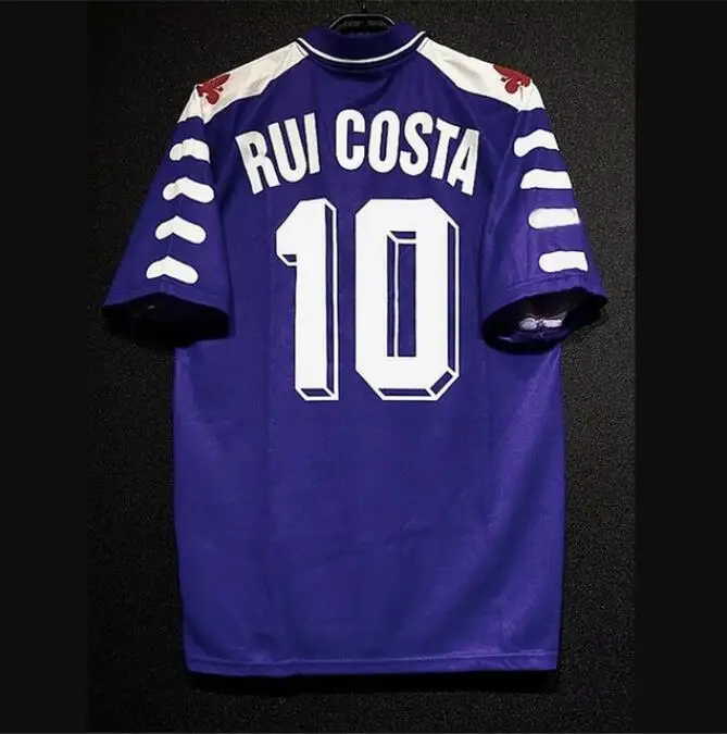 Классические мужские рубашки 1998/99 года в стиле ретро Batistuta Rui Costa с коротким