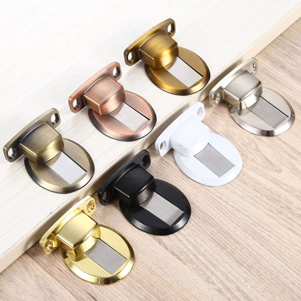 

1PC Door Stopper Strong Magnetic Suction Self Adhesive Holder Catch Concealed Floor Zinc Alloy Doorstops Home Hardware