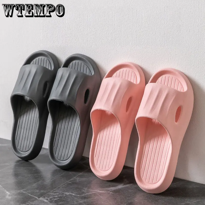 Slippers Non-Slip Flip Flops Plus Size Soft Sole EVA Indoor Slides Home Thick Platform Couple Sandals Bathroom Shoes Wholesale