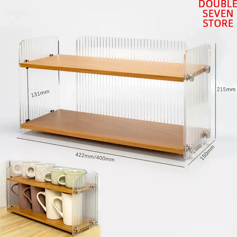 

Настольная подставка для кофейных кружек, акриловый деревянный держатель для чашек, косметическая стойка, органайзер для кофе