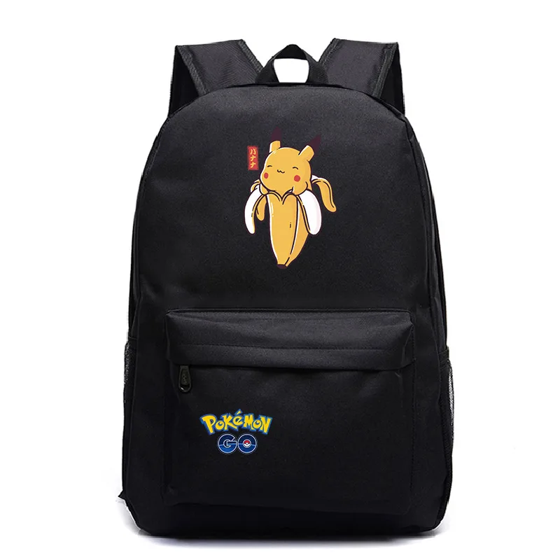 Холщовый школьный ранец с изображением покемона из аниме «Пикачу» для подростков, мужские и женские школьные ранцы для детей