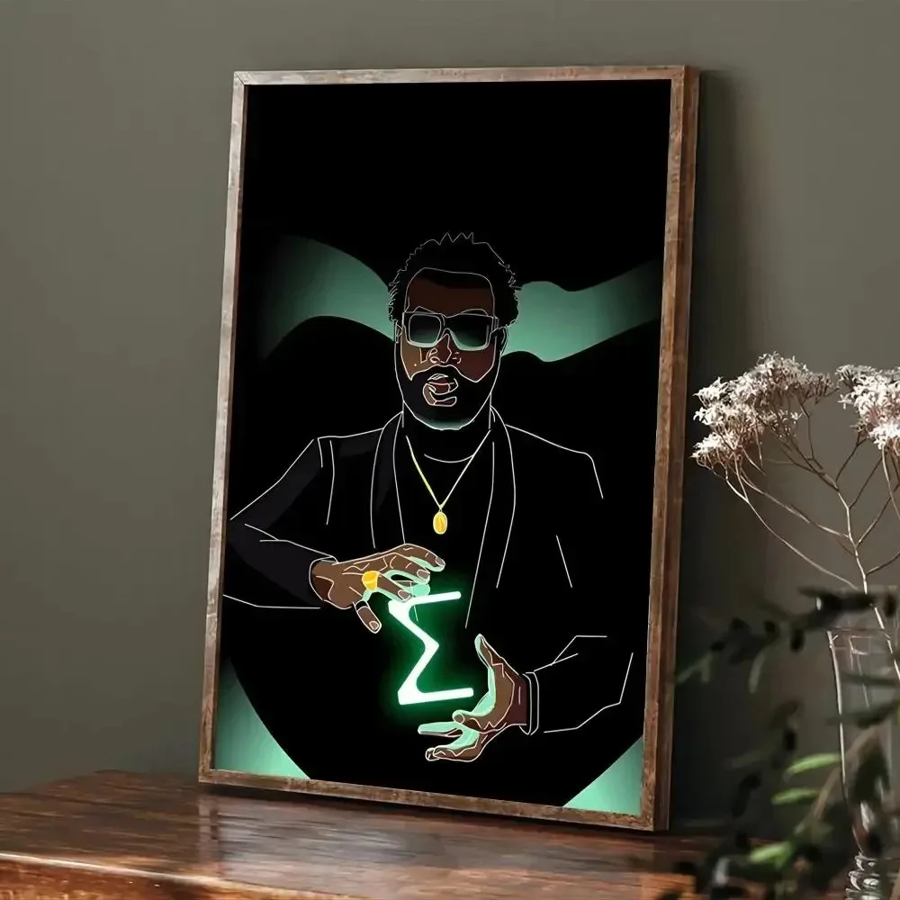 Самоклеящиеся тканевые плакаты Damso Qalf Rapper хорошего качества для гостиной