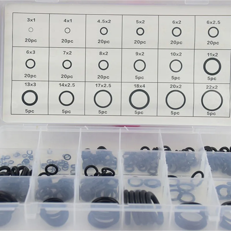 

225 Pcs/Set Rubber O Ring Washer Seals Watertightness Assortment O Rings Gasket Washer 18 Different Size Gaskets With Orings Kit