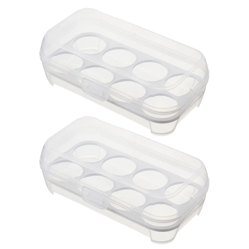 

2Pcs Refrigerator Egg Trays 8 Grids Egg Holder Storage Container Egg Plate