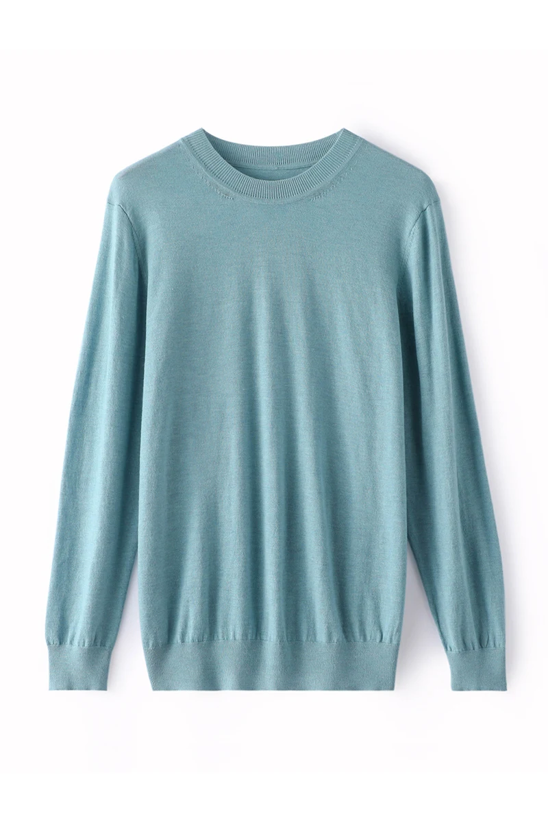 2023 Men's Sweater Spring and Autumn New 100% Pure Wool Knit Pullover Men's Autumn Clothing Comfortable Casual Men's Outfit Tops