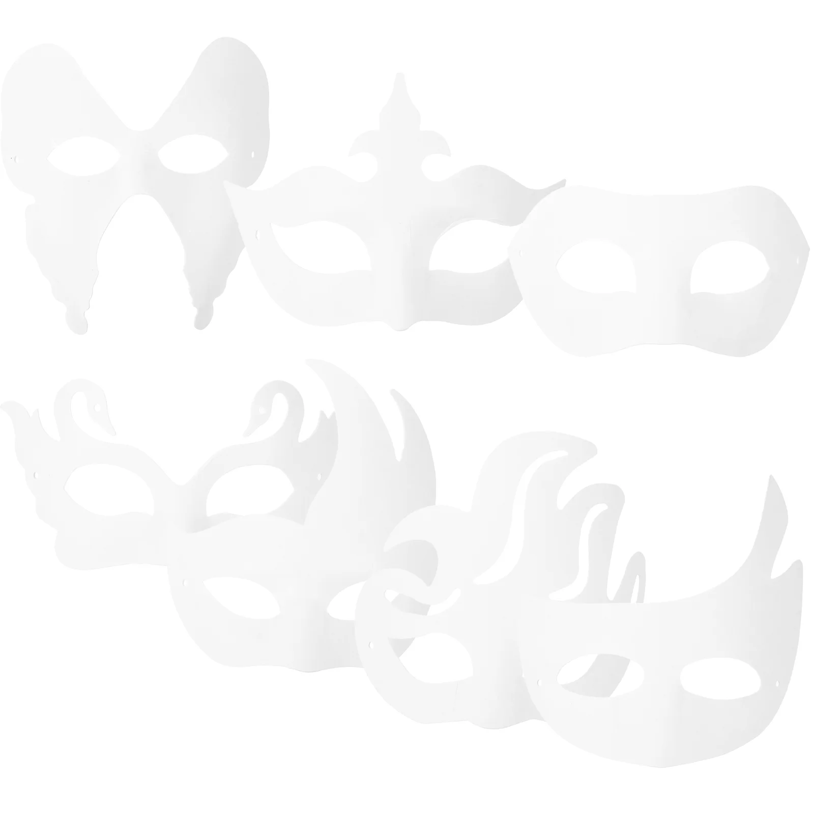 

Mardi Gras Masks White Paper Pulp Masks Masquerade Party Masks Halloween Costume Props DIY Blank Unpainted Masks