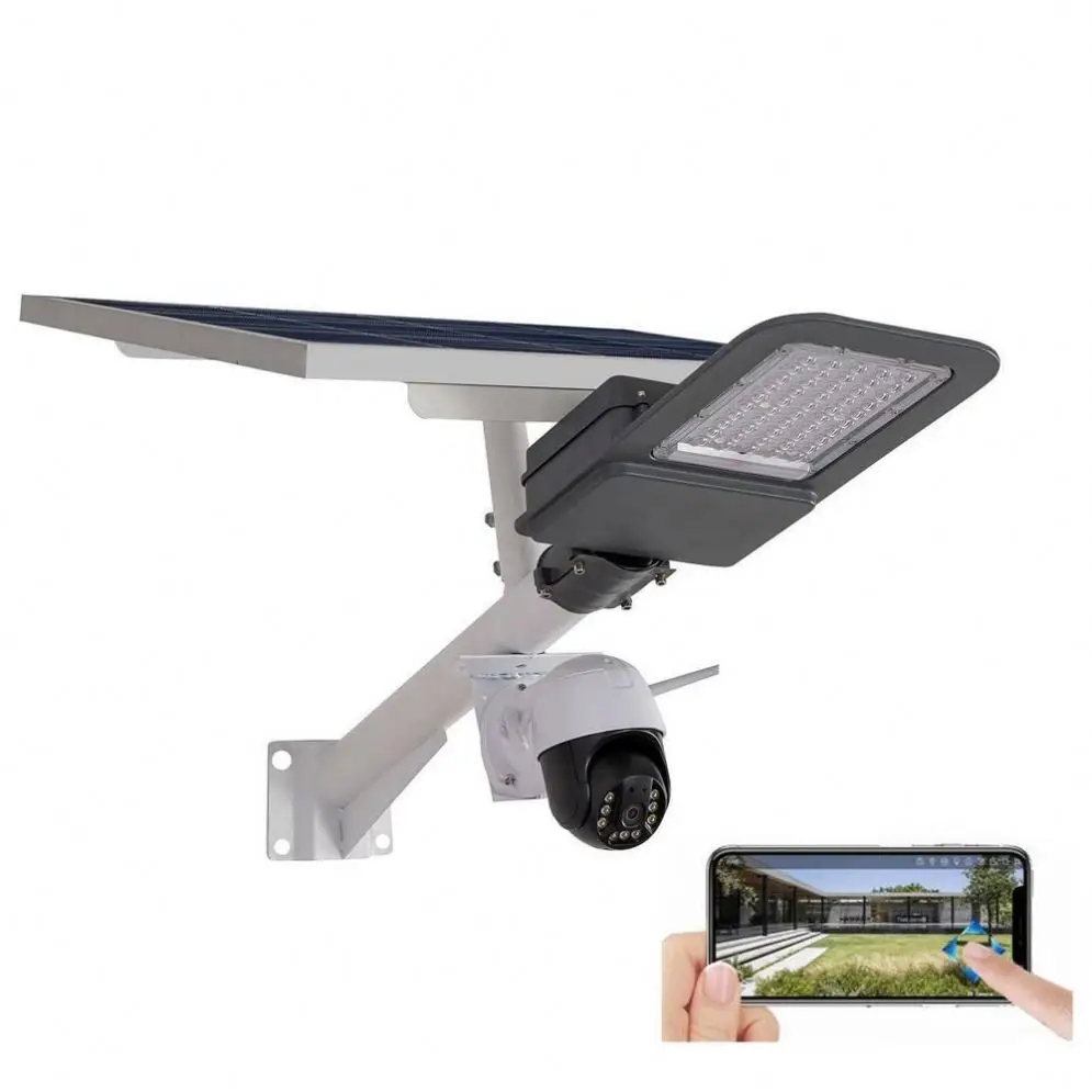 

outdoor 1080P 2 million pixels cctv wifi 4G solar street light 50w 100w camera