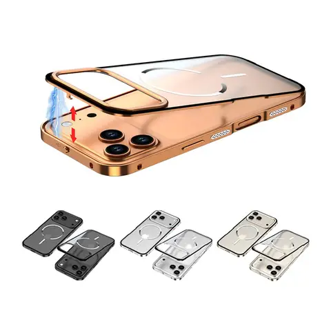 Для iPhone 17 Pro Max Air Матовый магнитный чехол для телефона Металлический каркас Съемный для Magsafe Пряжка объектива Матовая крышка N2H0