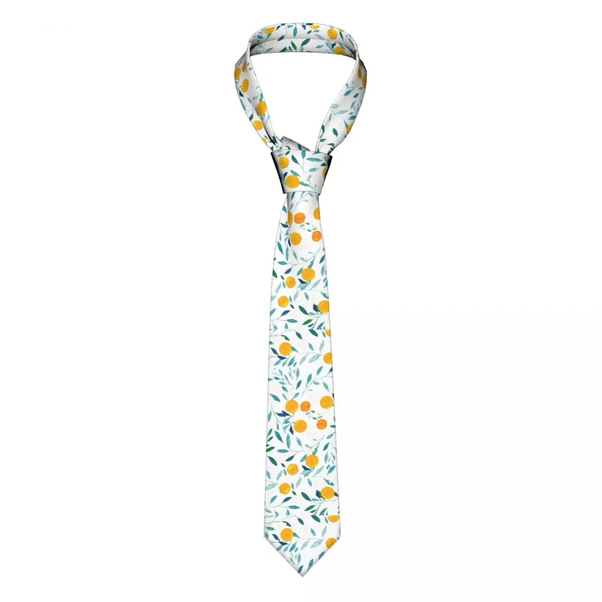 

Orange Tree Unisex Neckties Polyester 8 cm Narrow Flower Green Leaves Neck Tie for Mens Shirt Accessories Gravatas Wedding Party