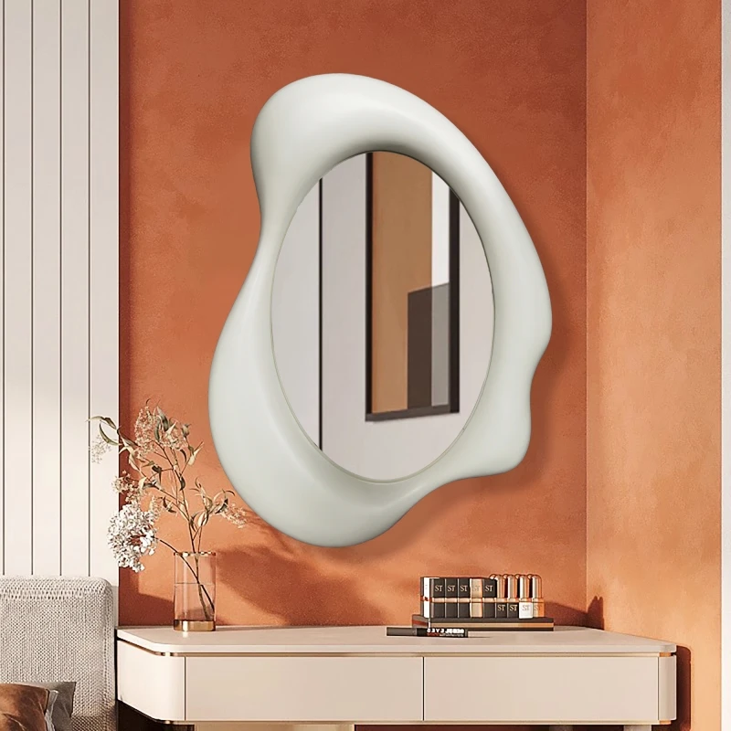

Makeup Aesthetic Mirror Curved Luxury Irregular Living Room Bathroom Compact Wall Art Mirror Garden Dekoracja Bedroom Decoration