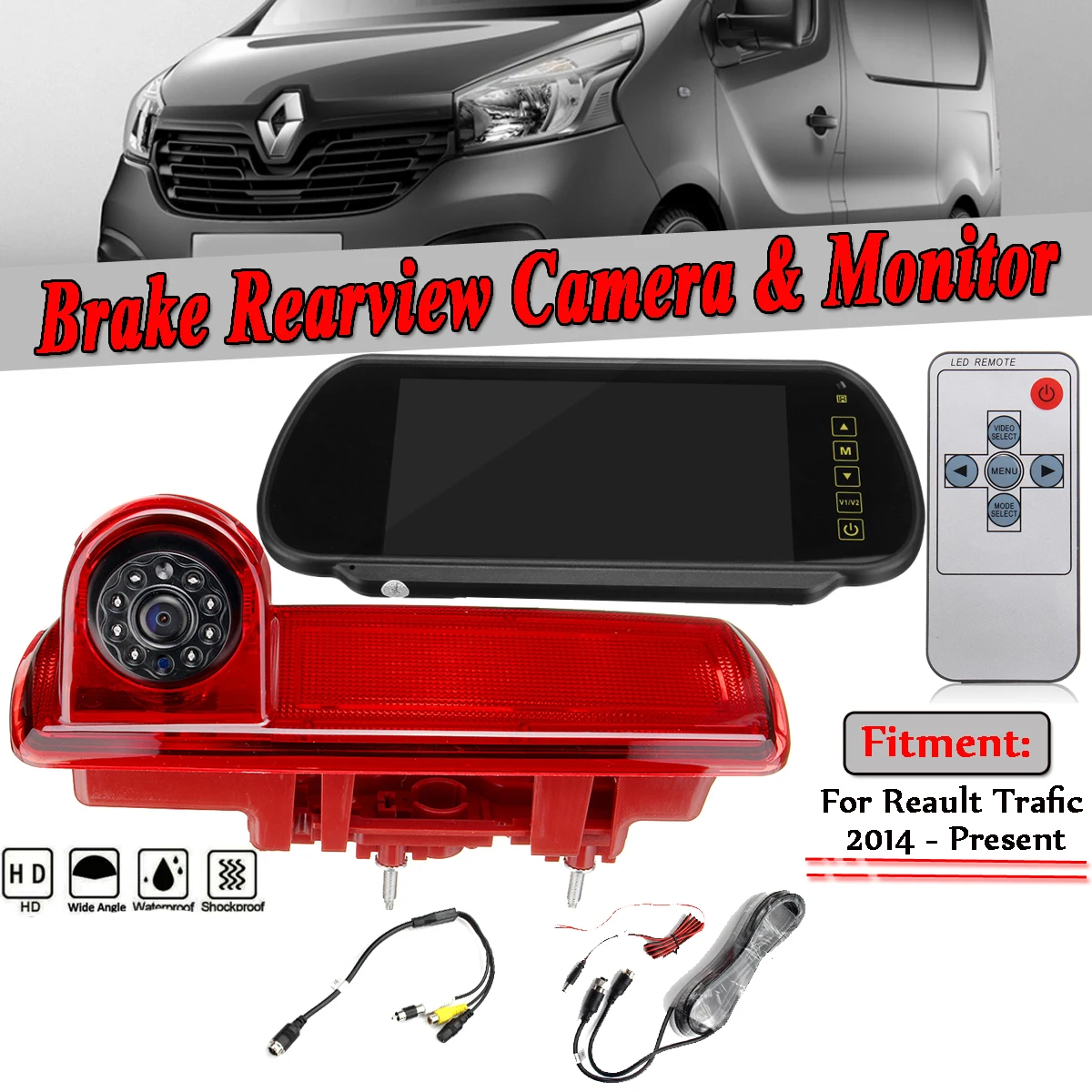 

Car Rear View Brake Light Backup Camera for OPEL VAUXHALL VIVARO RENAULT Trafic Auto Parking Reverse Backup Camera Night Vision
