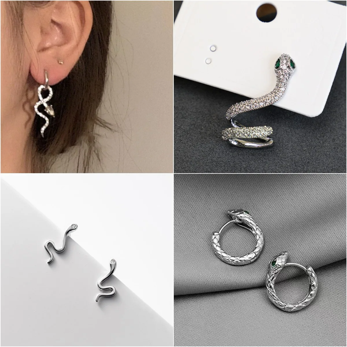 

Серьги-подвески Женские винтажные в форме змеи, 4 вида