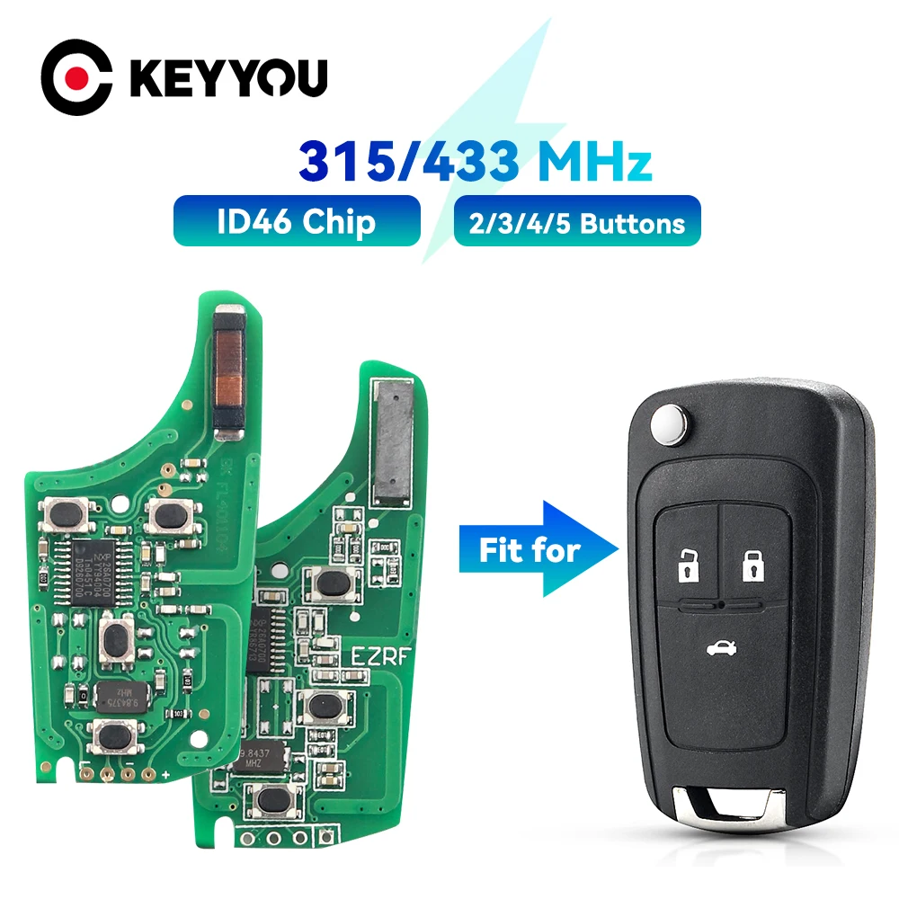

KEYYOU 100PCS Car Remote Key Electronic Circuit Board For Chevrolet Malibu Cruze Aveo Spark Sail For Opel Vauxhall 315/433MHz