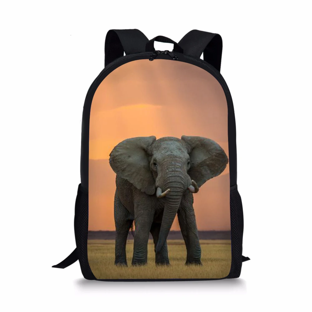Elephant Style Print New Large Schoolbag Student School Backpack Waterproof Bagpack Capacity Primary Book Bags