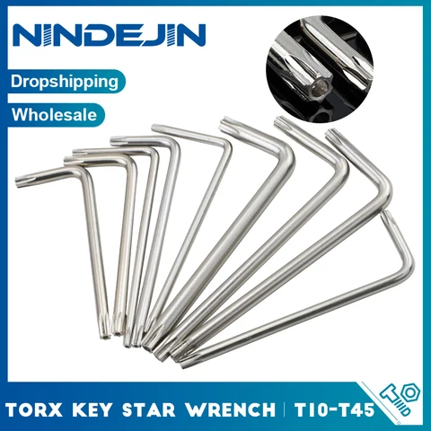 Накидные ключи Torx L-типа NINDEJIN  T6 T7 T8 T10 T15 T20 T25 T30