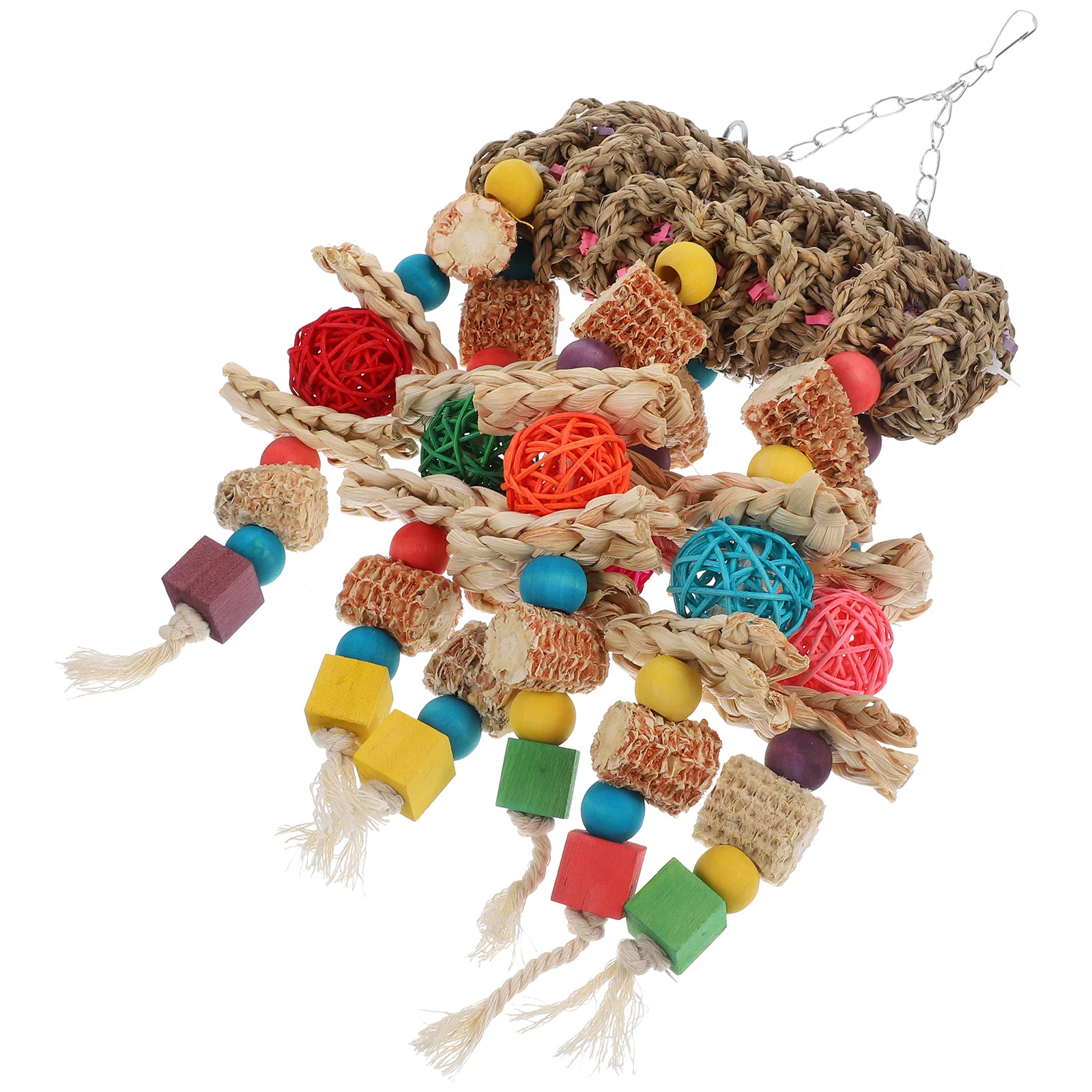 

Cage Toy Parrot Chewing Suspending Hanging Bite Plaything Birds Foraging Wooden Accessories