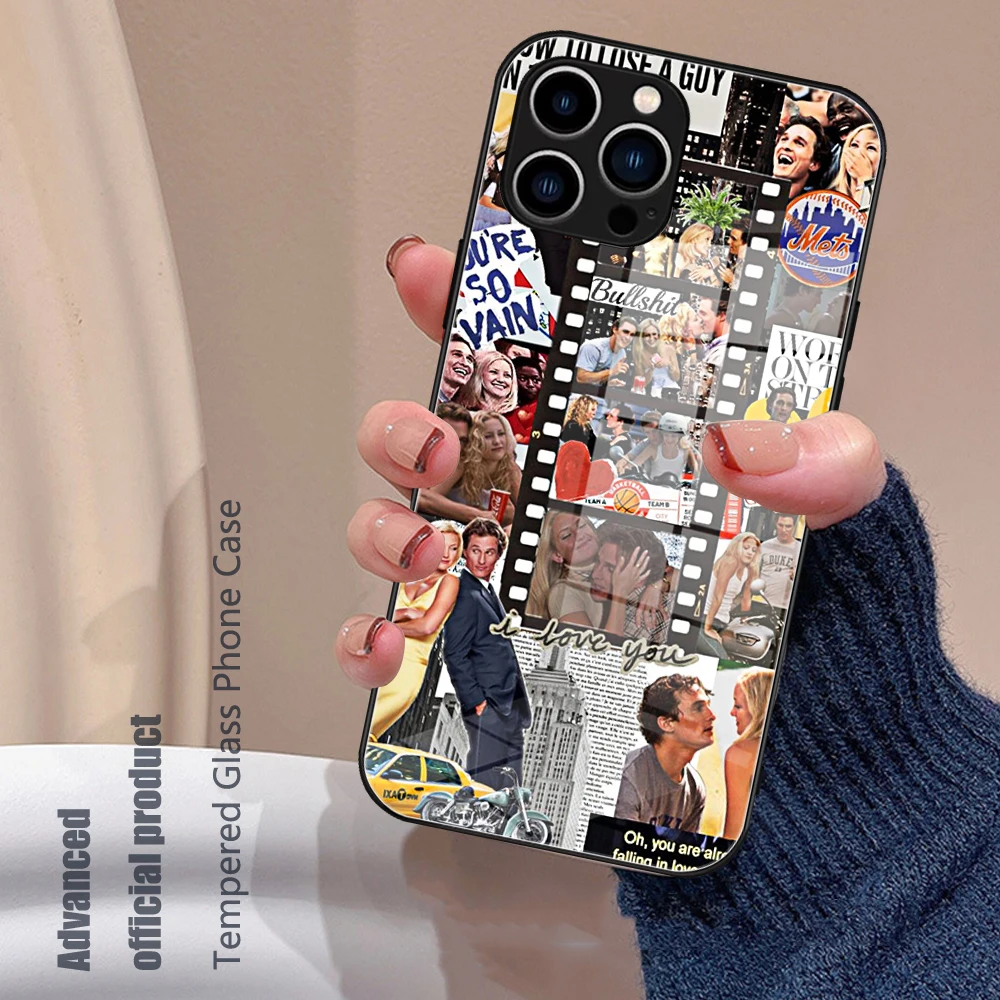 Стеклянный чехол для телефона IPhone 15 2003 TV, как потерять парня за 10 дней, стеклянный чехол для IPhone 13 14 12 11Pro XR 14 Plus SE Pro, стеклянный чехол