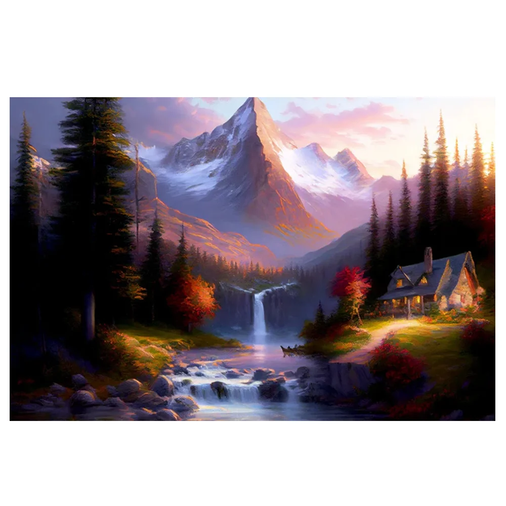 

Алмазная живопись, новый продукт, каскадные водопады и маджестическая квадратная круглая Алмазная картина, украшение для гостиной и спальни, подарок