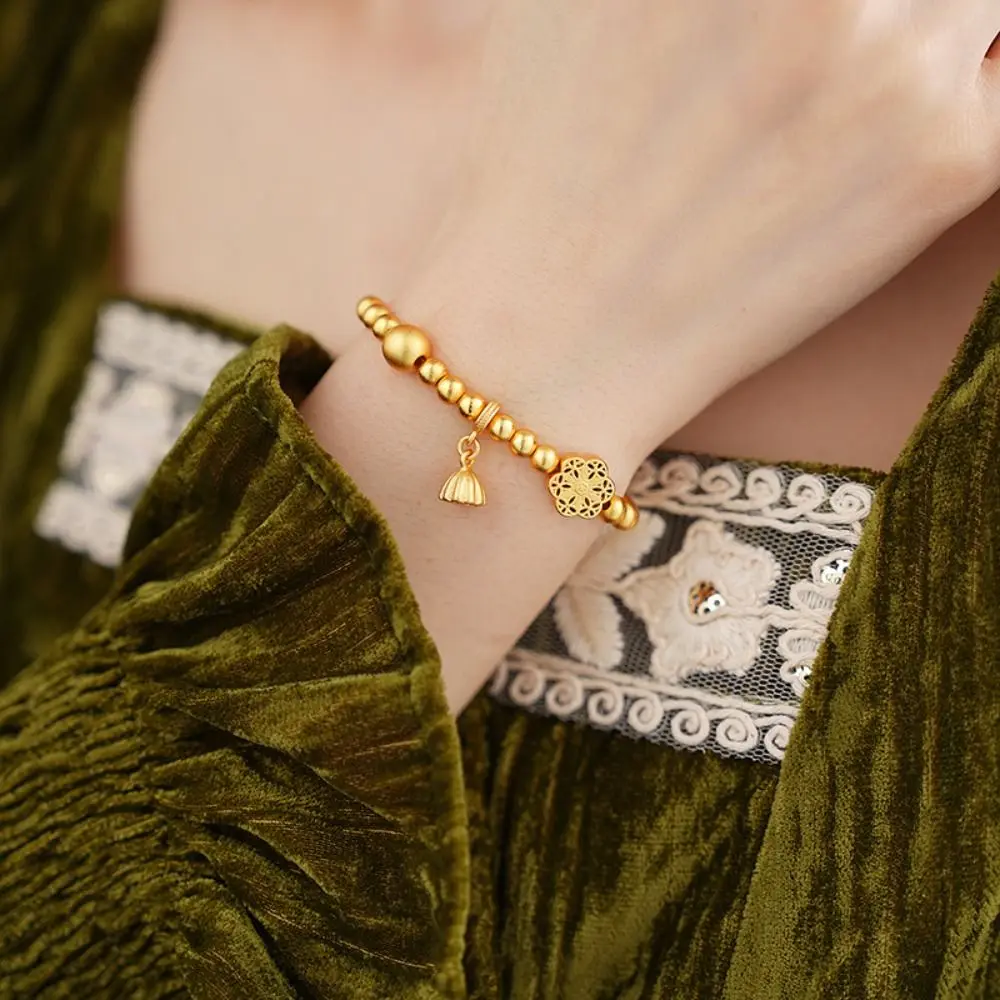 Темперамент Европейский Ретро Браслет Мода День Рождения Бусины Лотоса Струк