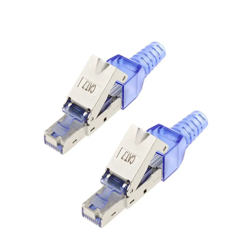 

10pcs CAT7 RJ45 Connector Toolless Ethernet Plug Conector CAT 7 Zinc Alloy Metal Shielded 10G Network Modular Crystal Head