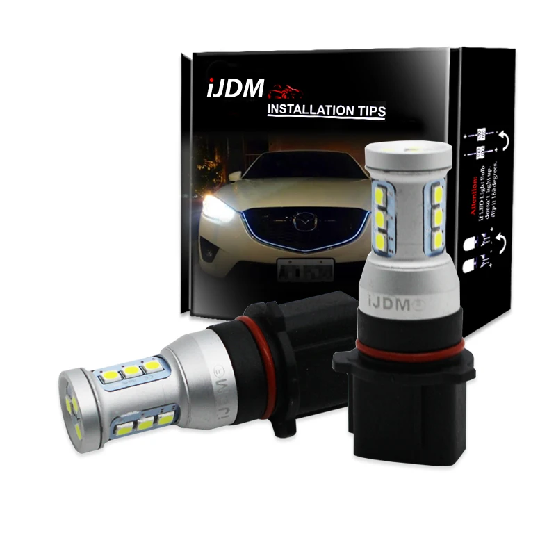

iJDM Auto P13W Светодиодные лампы без ошибок Canbus 12-SMD-3030 SH24W PSX26W для дневных ходовых огней Mazda CX-5, 6000K ксеноновые белые