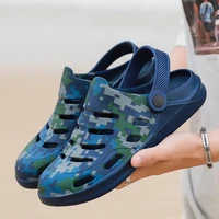 camouflage sandals men summer drifting seaside beach shoes two wear hollow breathable slippers unisex cozy driving shoes zapatos