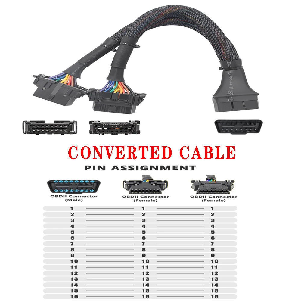 OBD один разъем и два провода шлейки гнездовая пряжка с полной иглой полным