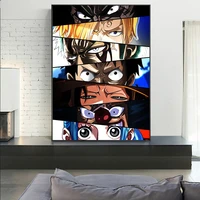 japanese anime figure characters eyes poster dragon ball one piece naruto canvas painting wall prints for children room decor