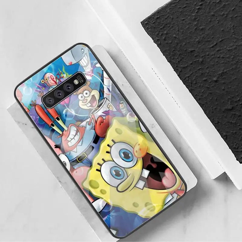 Чехол для телефона Губка Боб закаленное стекло Samsung S20 Plus S7 S8 S9 S10 Note 8 9 10 |