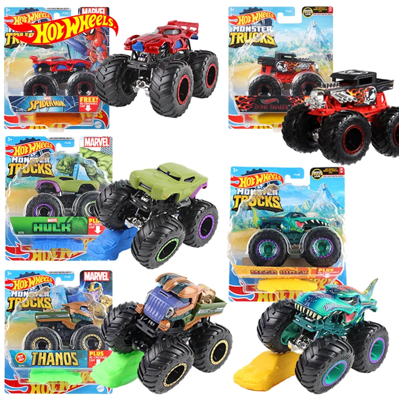 Monster Truck Diecast 1/64 Voiture Plus Crushable Car Shark Wreak Kid Boy Toy For Children Birthday Gift