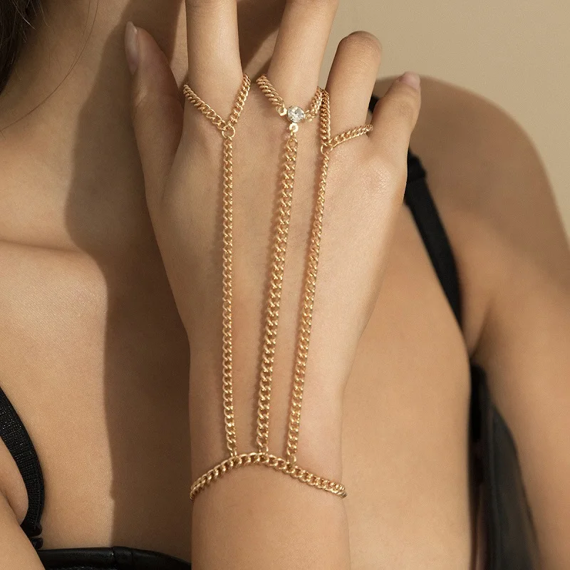 Женский винтажный браслет-цепочка серебряного цвета в стиле панк-рок - купить по