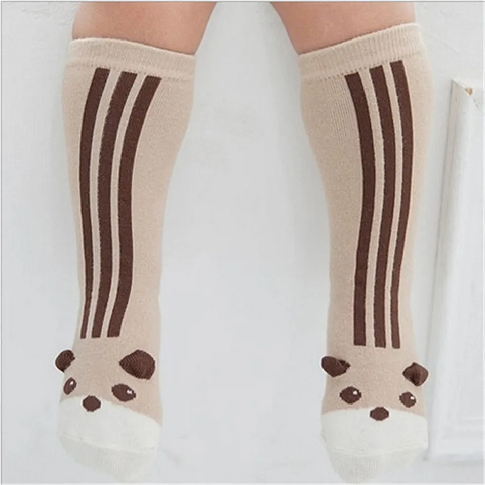 Newborn Kids Girl Boy socks Animal Pattern Anti-slip Knee High Sock Baby Fox Cat Cotton Cute Cartoon Infant Toddler socks