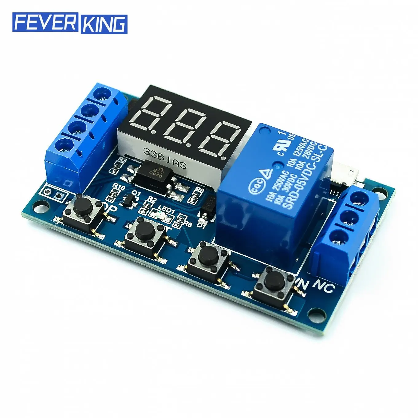 

6-30V Relay Module Switch Trigger Time Delay Circuit Timer Cycle Adjustable Trigger OFF / ON Switch Timing Cycle for Arduino