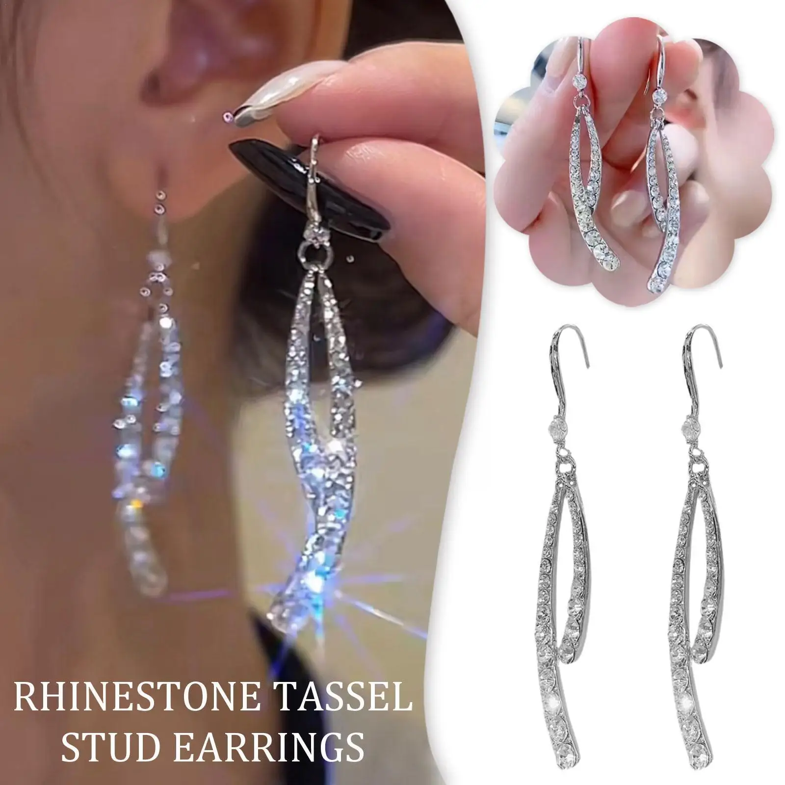 

Серьги-подвески женские с серебряным покрытием, V4f1